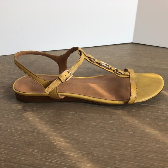 Franco Sarto Leather Sandals Pale Yellow Sz 9.5 - Picture 12 of 12